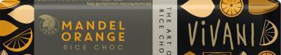 Čoko tyčinka s rýžovým mlékem, mandlemi a pomerančem VIVANI  35g - BIO
