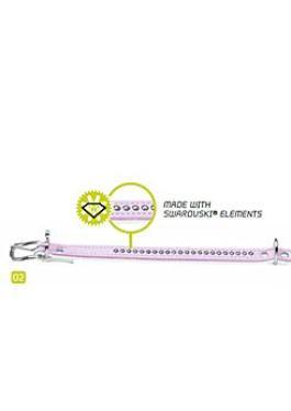 Obojek kožený ModernArtLuxus 20-23,5cm mod/bílý HUNTER
